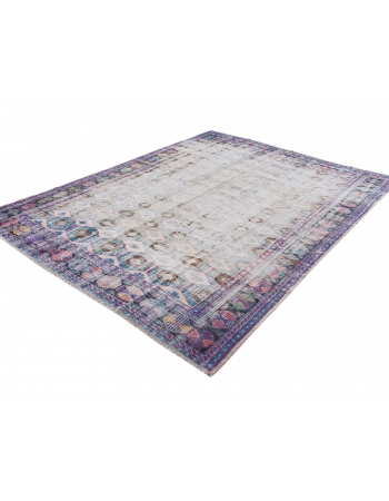 Large Distressed Turkish Oushak Rug - 8`8