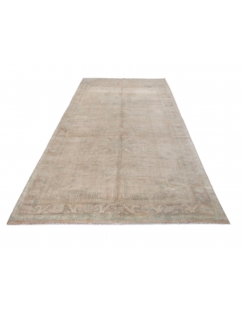 Oversized Vintage Washed Out Turkish Kars Rug - 5`5