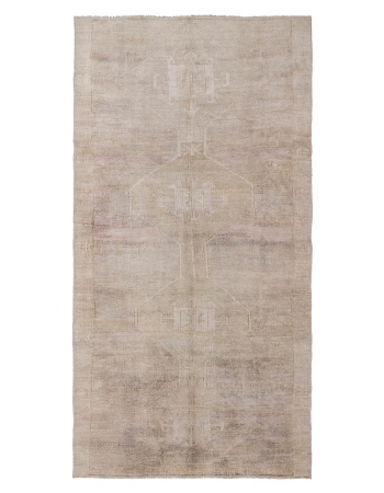 Washed Out Vintage Kars Wool Rug - 6`5" x 12`10"