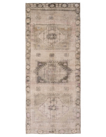 Washed Out Vintage Turkish Kars Rug - 5`3