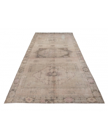 Washed Out Vintage Turkish Kars Rug - 5`3