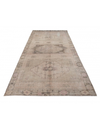 Washed Out Vintage Turkish Kars Rug - 5`3