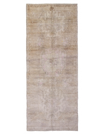 Washed Out Vintage Turkish Kars Rug - 6`1