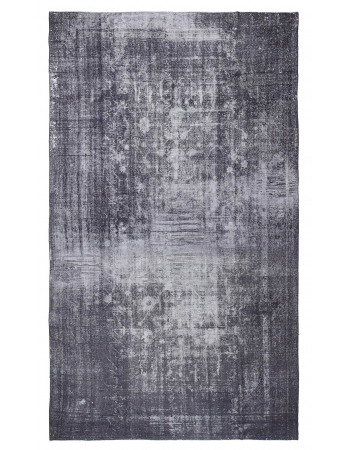 Dark Gray Oversized Vintage Turkish Oushak Rug - 11`6