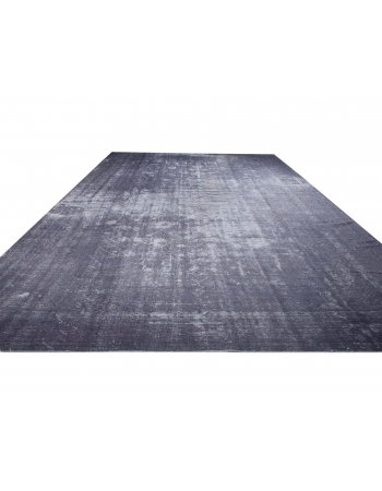 Dark Gray Oversized Vintage Turkish Oushak Rug - 11`6