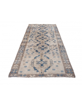 Decorative Vintage Turkish Kars Wool Rug - 4`5