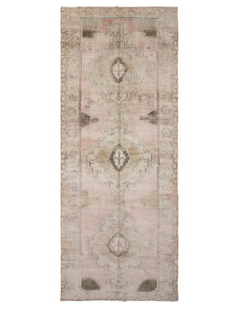 Washed Out Vintage Decorative Turkish Kars Rug - 6`5