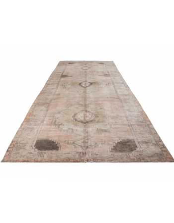 Washed Out Vintage Decorative Turkish Kars Rug - 6`5