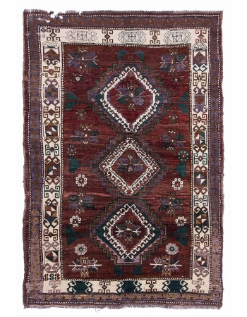 Vintage Turkish Kars Wool Rug - 6`9" x 10`0"