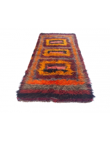 Vintage Decorative Turkish Tulu Rug - 3`6