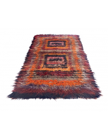 Decorative Vintage Turkish Tulu Rug - 4`11