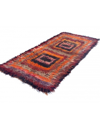 Decorative Vintage Turkish Tulu Rug - 4`11