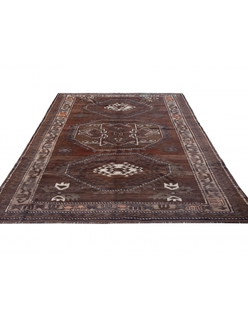 Decorative Vintage Brown Kars Rug - 6`11