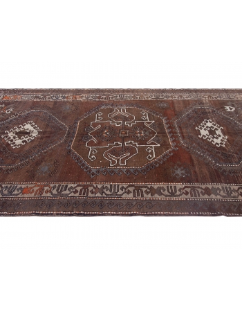 Decorative Vintage Brown Kars Rug - 6`11