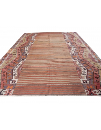 Unique Large Vintage Turkish Kilim Rug - 9`4