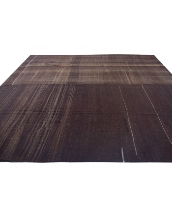 Square Large Vintage Brown Kilim Rug - 11`10