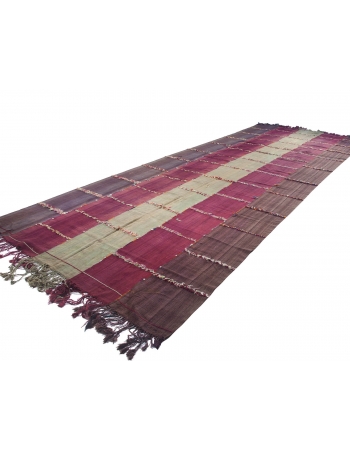 Oversized Unique Vintage Turkish Kilim Rug - 7`4