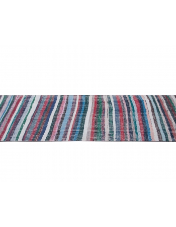 Colorful Vintage Striped Rag Runner - 2`11