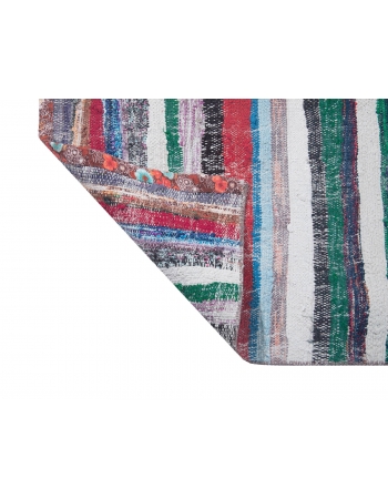 Colorful Vintage Striped Rag Runner - 2`11