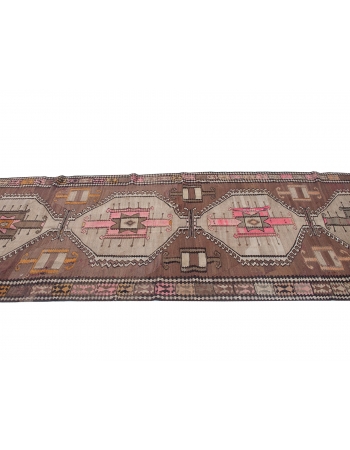 Vintage Turkish Kars Wool Kilim Rug - 4`6