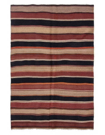 Striped Vintage Kars Kilim Rug - 5`1