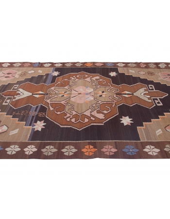 Decorative Vintage Large Turkish Kilim Rug - 6`8