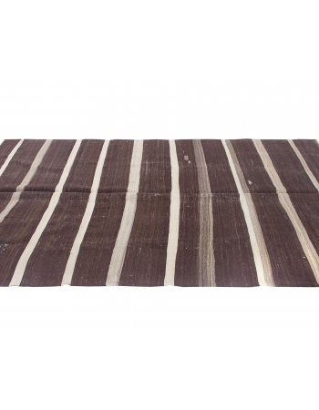 Vintage Brown Striped Kilim Rug - 5`9