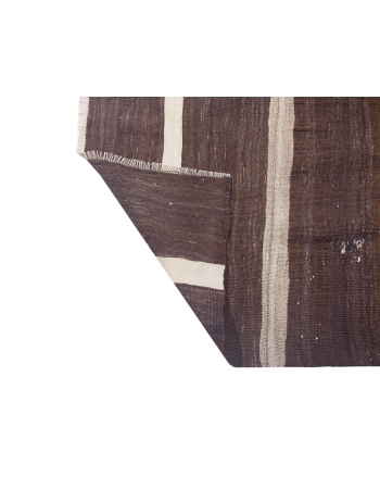 Vintage Brown Striped Kilim Rug - 5`9