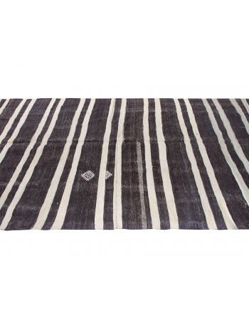 Striped Vintage Turkish Kilim Rug - 6`5