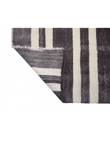 Striped Vintage Turkish Kilim Rug - 6`5