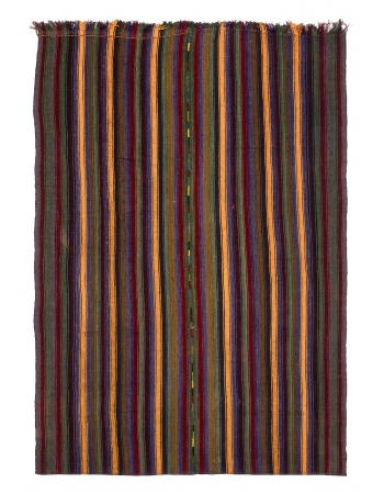 Vintage Striped Decorative Kilim Rug - 7`3" x 10`2"