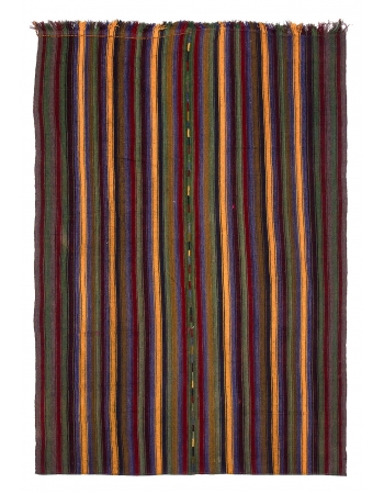 Vintage Striped Decorative Kilim Rug - 7`3