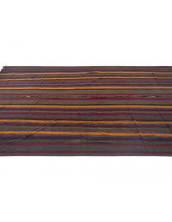 Vintage Striped Decorative Kilim Rug - 7`3