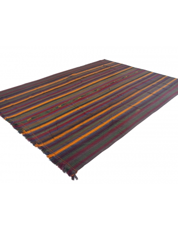 Vintage Striped Decorative Kilim Rug - 7`3