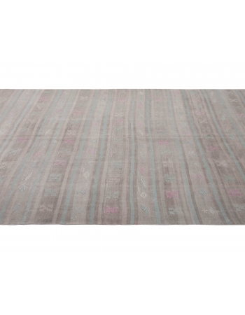 Faded Vintage Turkish Kilim Rug - 6`7