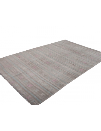 Faded Vintage Turkish Kilim Rug - 6`7