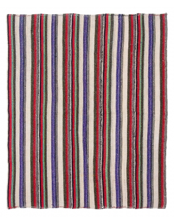 Striped Vintage Decorative Kilim Rug - 6`2" x 7`7"