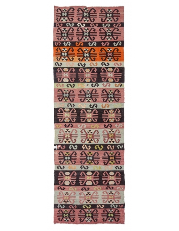 Vintage Decorative Turkish Kilim Runner - 3`9