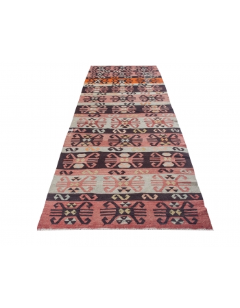 Vintage Decorative Turkish Kilim Runner - 3`9