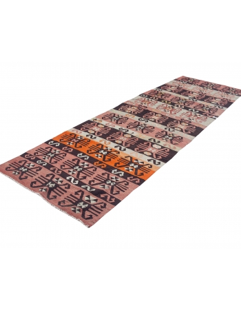 Vintage Decorative Turkish Kilim Runner - 3`9