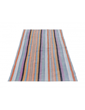 Vintage Striped Decorative Kilim Rug - 3`4