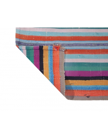 Colorful Striped Vintage Kilim Runner - 2`2