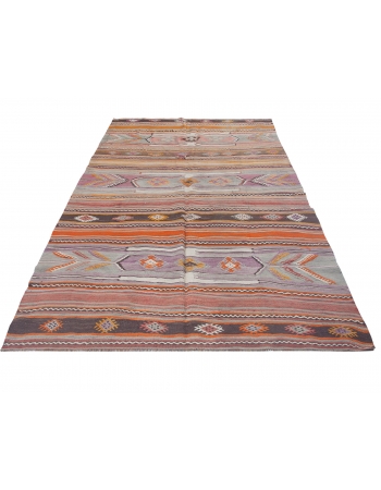 Vintage Turkish Decorative Kilim Rug - 4`11