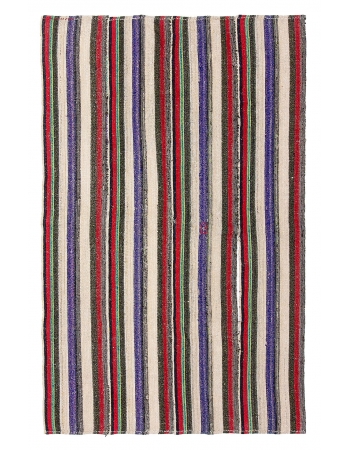 Striped Vintage Decorative Kilim Rug - 4`11" x 7`9"