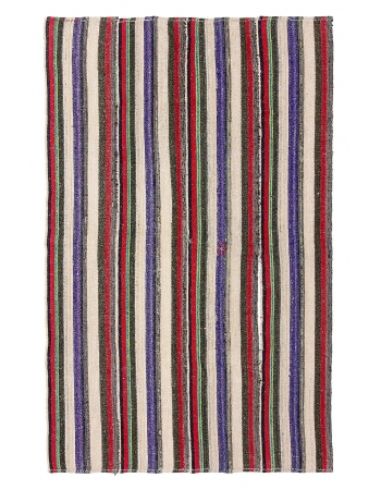 Striped Vintage Decorative Kilim Rug - 4`11