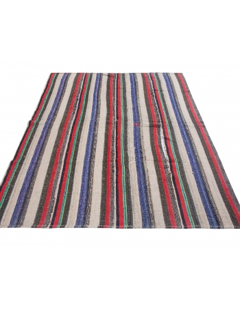 Striped Vintage Decorative Kilim Rug - 4`11
