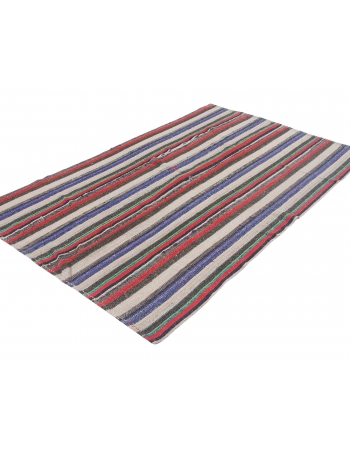 Striped Vintage Decorative Kilim Rug - 4`11