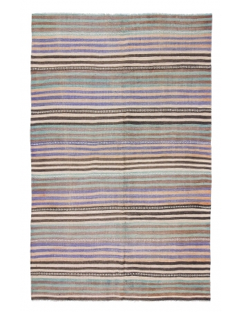 Striped Vintage Faded Kilim Rug - 5`7" x 8`10"