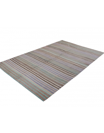 Striped Vintage Faded Kilim Rug - 5`7