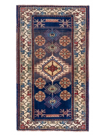Small Vintage Turkish Wool Rug - 3`6" x 6`1"